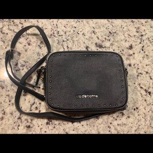 liz claiborne black studded crossbody